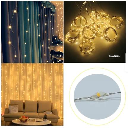 CORTINA DE LUCES CON CONTROL