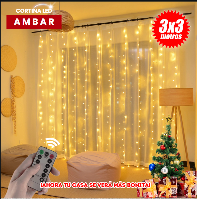CORTINA DE LUCES CON CONTROL