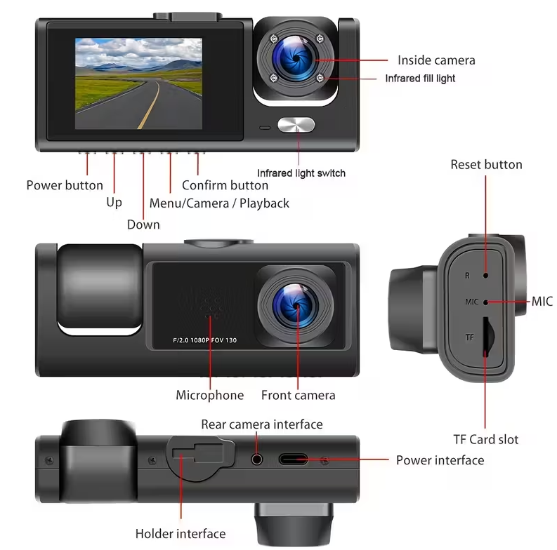 CAMARA MULTIFUNCIONAL 3 EN 1 PARA AUTO